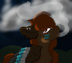 Size: 1600x1400 | Tagged: safe, artist:thatonefluffs, oc, oc:maple festival, pony, fluffy, shading, smoking