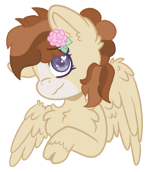 Size: 1600x1900 | Tagged: safe, artist:thatonefluffs, oc, oc:summer days, pony, flower, flower in hair, fluffy