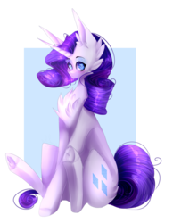 Size: 1024x1321 | Tagged: safe, artist:miereluna, rarity, pony, unicorn, g4, abstract background, blushing, chest fluff, colored pupils, cute, ear fluff, female, hoof fluff, mare, raribetes, simple background, sitting, solo, transparent background, underhoof