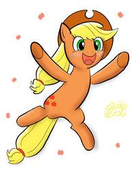 Size: 1080x1377 | Tagged: safe, artist:nomemint, applejack, earth pony, pony, g4, apple, cute, female, food, jackabetes, open mouth, reference used, simple background, solo, white background