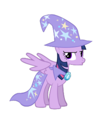 Size: 247x300 | Tagged: safe, twilight sparkle, alicorn, pony, g4, cape, clothes, duckface, female, hat, simple background, solo, transparent background, trixie's cape, trixie's hat, twilight sparkle (alicorn), vector