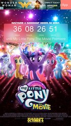 Size: 675x1200 | Tagged: safe, applejack, capper dapperpaws, captain celaeno, fluttershy, grubber, pinkie pie, princess skystar, queen novo, rainbow dash, rarity, songbird serenade, spike, storm king, tempest shadow, twilight sparkle, alicorn, bird, dragon, earth pony, parrot, pegasus, pony, seapony (g4), unicorn, anthro, g4, my little pony: the movie, official, angry, armor, beauty mark, bow, broken horn, commercial, copyright, countdown, cowboy hat, ear piercing, earring, female, flying, hair bow, hat, horn, jewelry, looking at you, male, mane six, mare, merchandise, my little pony, my little pony logo, piercing, pirate, pirate hat, spread wings, standing, timer, twilight sparkle (alicorn), wall of tags, wings, wonder woman