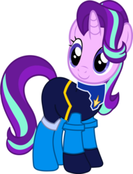 Size: 585x766 | Tagged: safe, artist:4-chap, starlight glimmer, pony, g4, armor, clothes, cosplay, costume, crossover, female, geo stelar, mega man (series), megaman starforce, simple background, solo, transparent background