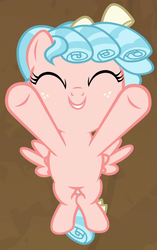 Size: 596x948 | Tagged: safe, screencap, cozy glow, pegasus, pony, frenemies (episode), g4, cozybetes, cropped, cute, female, filly, solo, upsies