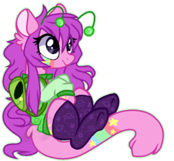 Size: 634x586 | Tagged: safe, artist:lemonkaiju, oc, oc only, oc:space cadet, alien, pony, base used, clothes, female, mare, simple background, socks, solo, transparent background