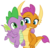Size: 3234x3113 | Tagged: safe, artist:sketchmcreations, smolder, spike, dragon, g4, sweet and smoky, arm around neck, cute, dragoness, duo, female, high res, male, simple background, smiling, smolderbetes, spikabetes, transparent background, vector, winged spike, wings