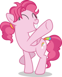 Size: 5000x6234 | Tagged: safe, artist:luckreza8, bifröst, pegasus, pony, g4, she's all yak, .svg available, ^^, background pony, cute, dancing, diabifröst, eyes closed, female, friendship student, mare, ponytail, raised hoof, simple background, solo, tail wrap, transparent background, vector
