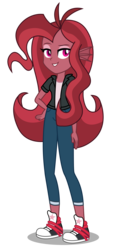 Size: 2700x5800 | Tagged: safe, artist:razethebeast, oc, oc only, oc:mezma, equestria girls, g4, clothes, converse, equestria girls-ified, female, lidded eyes, pants, shoes, simple background, smiling, sneakers, solo, transparent background