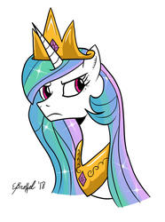 Size: 800x1077 | Tagged: safe, artist:cartoon-eric, princess celestia, pony, g4, jewelry, regalia, signature, tiara