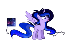 Size: 2824x1672 | Tagged: safe, artist:rainbows-skies, oc, oc only, oc:twilight nightsky, alicorn, pony, female, magical lesbian spawn, mare, offspring, parent:princess luna, parent:twilight sparkle, parents:twiluna, reference sheet, simple background, solo, tongue out, transparent background