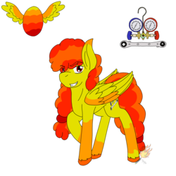 Size: 1800x1800 | Tagged: safe, artist:midnightfire1222, oc, oc only, oc:superheat, pegasus, pony, adopted adoptable, mystery egg pony, solo