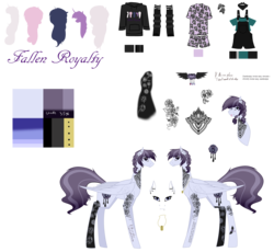 Size: 7086x6519 | Tagged: safe, artist:moonlight0shadow0, inky rose, oc, oc only, oc:angsty emocore, oc:clausa vera, oc:misanthropy melody, oc:myringa, oc:soprano shadow, pegasus, pony, icey-verse, g4, alternate hairstyle, bandana, boots, clothes, commission, dress, ear piercing, earring, fallen royalty, female, hoodie, jewelry, lip piercing, mare, necklace, overalls, pajamas, piercing, redesign, reference sheet, ring, shirt, shoes, simple background, socks, solo, striped socks, t-shirt, tattoo, transparent background, wedding dress