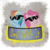 Size: 1700x1700 | Tagged: safe, artist:h3r0d4n, pinkie pie, rainbow dash, earth pony, pegasus, pony, g4, banner, deal with it, duo, female, frown, graffiti, hooves behind head, mare, sunglasses