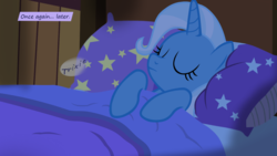 Size: 1280x720 | Tagged: safe, artist:evil-dec0y, trixie, pony, comic:trixie vs., comic:trixie vs. hearth's warming, g4, sleeping