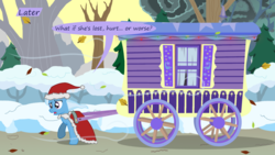 Size: 1280x720 | Tagged: safe, artist:evil-dec0y, trixie, pony, comic:trixie vs., comic:trixie vs. hearth's warming, g4, trixie's wagon
