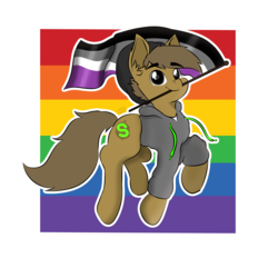 Size: 8000x8000 | Tagged: safe, artist:almond evergrow, oc, oc only, oc:almond evergrow, earth pony, pony, asexual, asexual pride flag, asexuality, gay pride, gay pride flag, lgbt, male, positive ponies, pride, pride flag, pride month, pride ponies, rainbow, rainbow background, solo, stallion