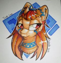 Size: 580x600 | Tagged: safe, artist:mychelle, oc, oc only, oc:tough love, pony, bust, female, mare, portrait, solo, traditional art