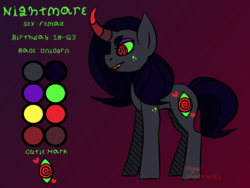 Size: 2000x1500 | Tagged: safe, artist:ressurectednightmare, oc, oc only, pony, unicorn, reference, sideview, solo