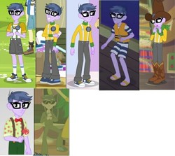 Size: 660x590 | Tagged: safe, artist:spike fancy, edit, edited screencap, screencap, micro chips, sandalwood, valhallen, human, a banner day, a fine line, equestria girls, equestria girls specials, five to nine, g4, my little pony equestria girls, my little pony equestria girls: better together, my little pony equestria girls: legend of everfree, my little pony equestria girls: rollercoaster of friendship, my little pony equestria girls: spring breakdown, boots, camp everfree logo, camp everfree outfits, caramel apple (food), clothes, converse, cowboy boots, cowboy hat, fall formal outfits, feet, gangnam style, glasses, hat, legs, lifejacket, male, male feet, offscreen character, sandals, shoes, shorts, smiling, socks