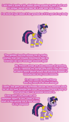 Size: 504x881 | Tagged: safe, artist:verve, twilight sparkle, alicorn, genie, pony, ain't never had friends like us, g4, ask, clothes, female, gradient background, looking back, looking up, mare, pixel art, raised hoof, solo, tumblr, twilight sparkle (alicorn)