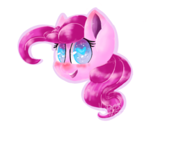 Size: 982x800 | Tagged: safe, artist:penpale-heart, pinkie pie, earth pony, pony, g4, blushing, bust, cute, diapinkes, female, heart eyes, mare, open mouth, simple background, smiling, solo, transparent background, wingding eyes