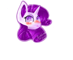 Size: 970x800 | Tagged: safe, artist:penpale-heart, rarity, pony, unicorn, g4, blushing, bust, female, mare, red nosed, solo, tongue out, wingding eyes