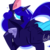 Size: 1280x1280 | Tagged: safe, artist:penpale-heart, princess luna, alicorn, pony, g4, blush sticker, blushing, colored wings, eyeshadow, female, hoof on chest, lidded eyes, makeup, mare, missing accessory, simple background, solo, transparent background, wings