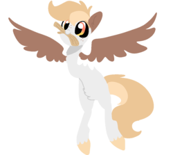 Size: 989x884 | Tagged: safe, artist:nootaz, oc, oc:wings, pony, stick