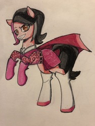 Size: 4032x3024 | Tagged: safe, artist:ponime11, earth pony, pony, clothes, female, mare, ponified, shezow, solo, traditional art
