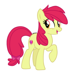 Size: 1264x1269 | Tagged: safe, artist:leaficun3, artist:parclytaxel, artist:pegasski, apple bloom, earth pony, pony, g4, base used, female, mare, older, older apple bloom, raised hoof, simple background, smiling, solo, transparent background, vector