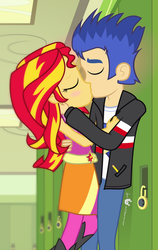Size: 638x1010 | Tagged: safe, artist:dm29, edit, flash sentry, sunset shimmer, equestria girls, g4, cropped, duo, female, kissing, male, ship:flashimmer, shipping, straight