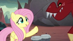 Size: 1920x1080 | Tagged: safe, screencap, fluttershy, garble, dragon, pony, g4, sweet and smoky, bongos, musical instrument