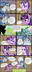 Size: 2288x5200 | Tagged: safe, artist:mr100dragon100, star swirl the bearded, starlight glimmer, twilight sparkle, alicorn, pony, comic:to reform a queen, g4, chaos, comic, discorded landscape, reupload, twilight sparkle (alicorn)