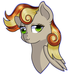 Size: 894x894 | Tagged: safe, artist:rainbowtashie, oc, oc:clumsy carrot, pegasus, pony, commissioner:bigonionbean, derp, fusion, fusion:carrot top, fusion:derpy hooves, fusion:golden harvest