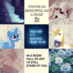 Size: 540x540 | Tagged: safe, editor:moodboards-are-magic, prince blueblood, trixie, pony, g4, collage, female, male, moodboard, ship:bluetrix, shipping, straight, tumblr