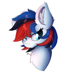 Size: 1250x1250 | Tagged: safe, artist:lunar froxy, oc, oc only, oc:retro city, pony, bust, cheek fluff, chest fluff, confident, ear fluff, female, mare, portrait, simple background, solo, transparent background