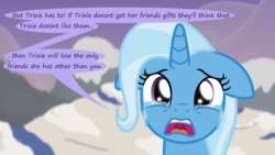 Size: 1280x720 | Tagged: safe, artist:evil-dec0y, trixie, pony, unicorn, comic:trixie vs., comic:trixie vs. hearth's warming, g4, crying, female, floppy ears, open mouth, solo, worried