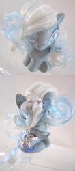 Size: 1280x2911 | Tagged: safe, artist:lightningsilver-mana, oc, oc:snowdrop, pegasus, pony, comic, customized toy, doll, female, irl, paint, painting, photo, snow, snowfall, snowflake, solo, toy