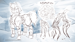 Size: 3840x2160 | Tagged: safe, artist:icychamber, oc, earth pony, pony, automaton, frostpunk, high res, sketch