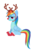 Size: 1654x2339 | Tagged: safe, artist:kehrminator, rainbow dash, deer, pegasus, pony, reindeer, g4, antlers, christmas, female, holiday, hoof shoes, mare, rainbow dash is not amused, red nose, reindeer antlers, reindeer dash, rudolph dash, simple background, solo, transparent background, unamused, vector