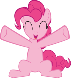 Size: 9155x9998 | Tagged: safe, artist:mrkat7214, pinkie pie, earth pony, pony, absurd resolution, cute, diapinkes, female, hug request, incoming hug, simple background, sitting, solo, transparent background, vector