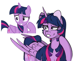 Size: 1212x946 | Tagged: safe, artist:daedoodles, twilight sparkle, alicorn, pony, g4, alternate hairstyle, female, mare, redraw, simple background, solo, twilight sparkle (alicorn), white background