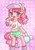 Size: 906x1280 | Tagged: safe, artist:yukutamil, pinkie pie, earth pony, semi-anthro, g4, alternate hairstyle, arm hooves, bipedal, cap, clothes, cute, diapinkes, donut, female, food, harajuku, hat, heart, hoof hold, multicolored hair, open mouth, purse, shorts, solo, starry eyes, wingding eyes