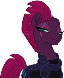 Size: 9536x11667 | Tagged: safe, artist:ejlightning007arts, tempest shadow, g4, my little pony: the movie, armor, broken horn, eye scar, female, horn, looking at you, mare, pretty pretty tempest, scar, simple background, smiling, smirk, transparent background, vector