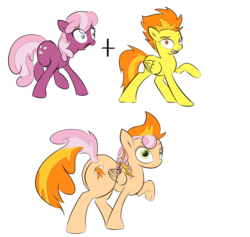 Size: 1900x1800 | Tagged: safe, artist:candyclumsy, cheerilee, spitfire, oc, oc:learning curve, earth pony, pegasus, pony, g4, butt, commissioner:bigonionbean, curls, equation, fusion, fusion:cheerilee, fusion:spitfire, meme, plot, sketch, sketch dump, the ass was fat, wide hips