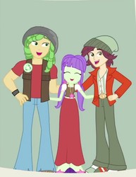 Size: 690x892 | Tagged: safe, screencap, normal norman, sandalwood, starlight, equestria girls, equestria girls specials, g4, my little pony equestria girls: better together, my little pony equestria girls: forgotten friendship, background human, clothes, cropped, eyes closed, long skirt, male, pants, photo, skirt, smiling