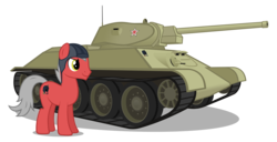 Size: 10000x5100 | Tagged: safe, artist:mrlolcats17, oc, oc only, earth pony, pony, hooves, male, simple background, solo, stallion, t-34, tank (vehicle), transparent background
