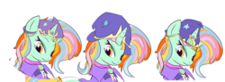 Size: 3358x1239 | Tagged: safe, artist:candyclumsy, oc, oc:princess sincere scholar, alicorn, pony, alicorn oc, clothes, commissioner:bigonionbean, fusion, fusion:cheerilee, fusion:ms. harshwhinny, fusion:spitfire, fusion:trixie, hat, hatless, missing accessory, sketch, sketch dump