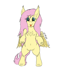 Size: 2420x2775 | Tagged: safe, artist:wapamario63, fluttershy, pegasus, pony, g4, :p, bipedal, chest fluff, cute, ear fluff, female, high res, mare, shyabetes, silly, solo, tongue out, wings