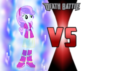 Size: 750x421 | Tagged: safe, artist:csureshx2004, sweetie belle, equestria girls, g4, aura, death battle, dragon ball, dragon ball super, exploitable meme, female, meme, ultra instinct, versus, versus screen